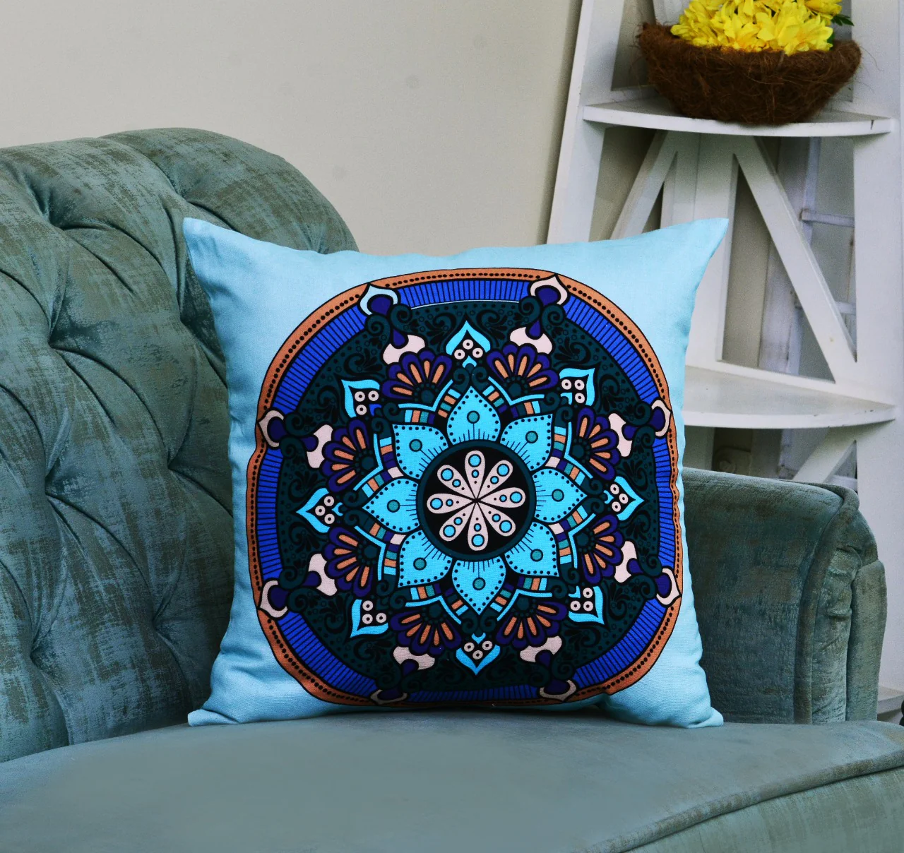 6 PCs Digital Printed Duck Cushions-Mexican Tiles - Image 5