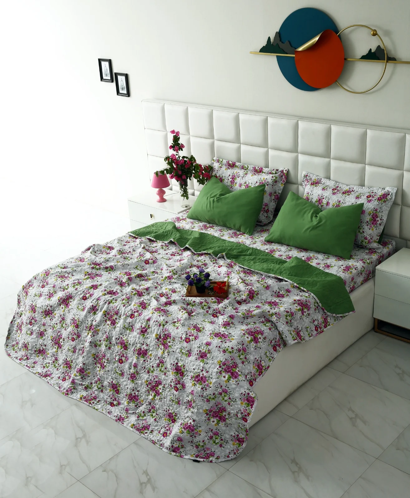 6 PCs Luxury Bed Spread Set-Sweet Pea - Image 5