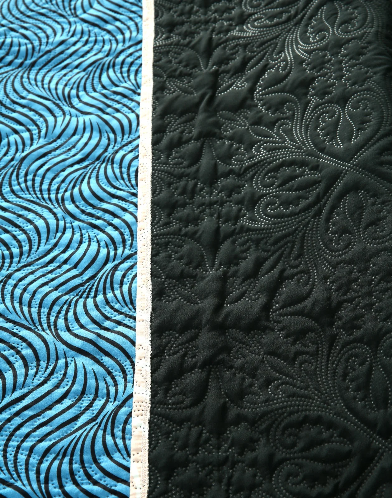 6 PCs Printed Bed Spread Set-Aqua waves - Image 12