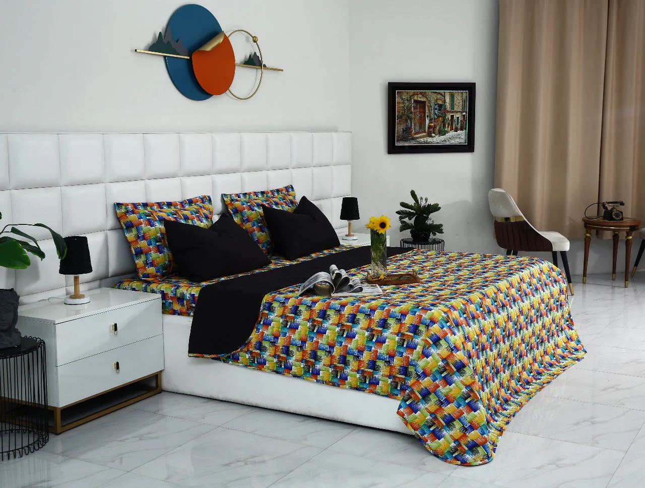 6 PCs Printed Bed Spread Set-Coral Rush - Image 8