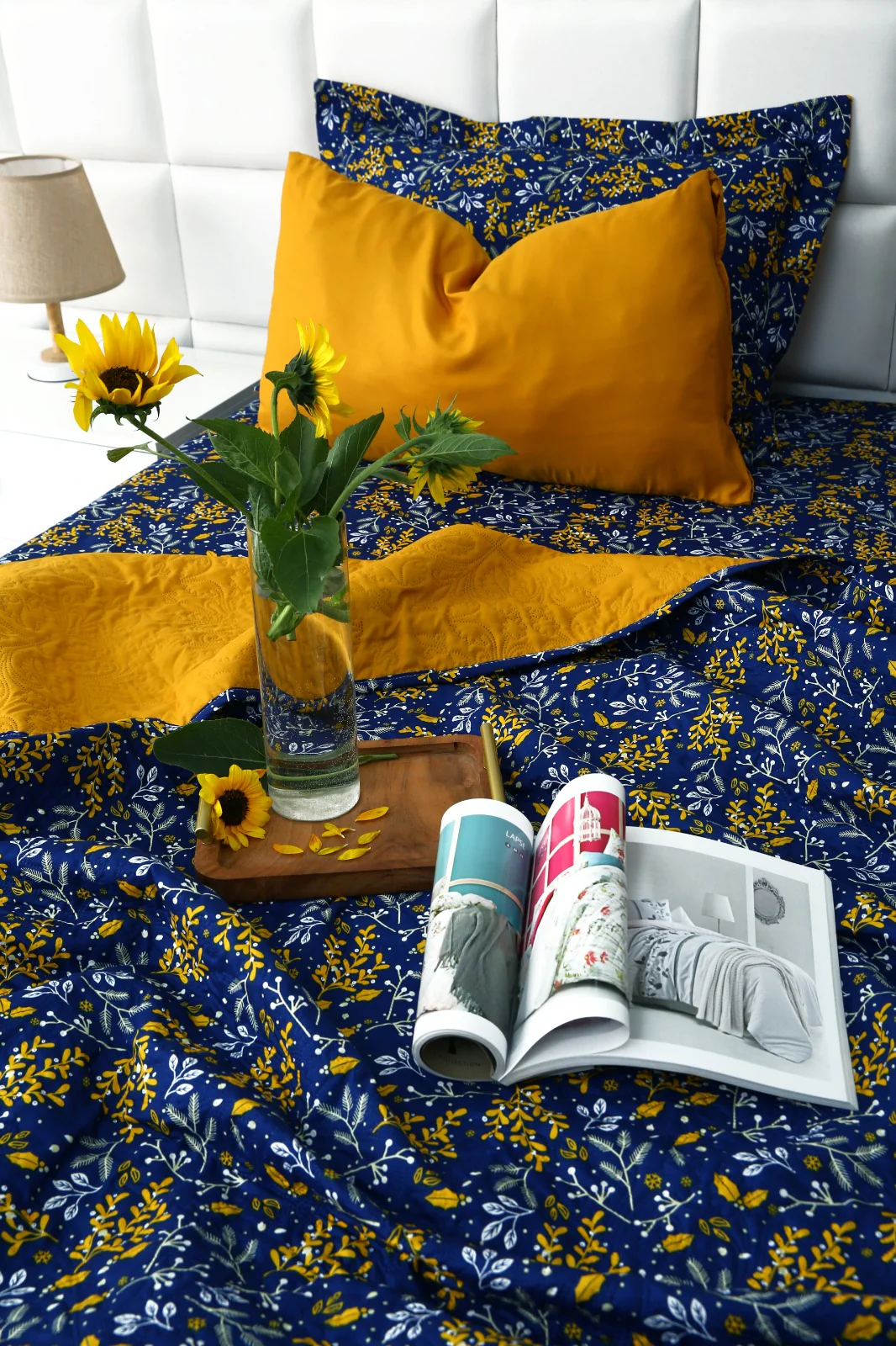 6 PCs Printed Bed Spread Set-Daffodil - Image 10