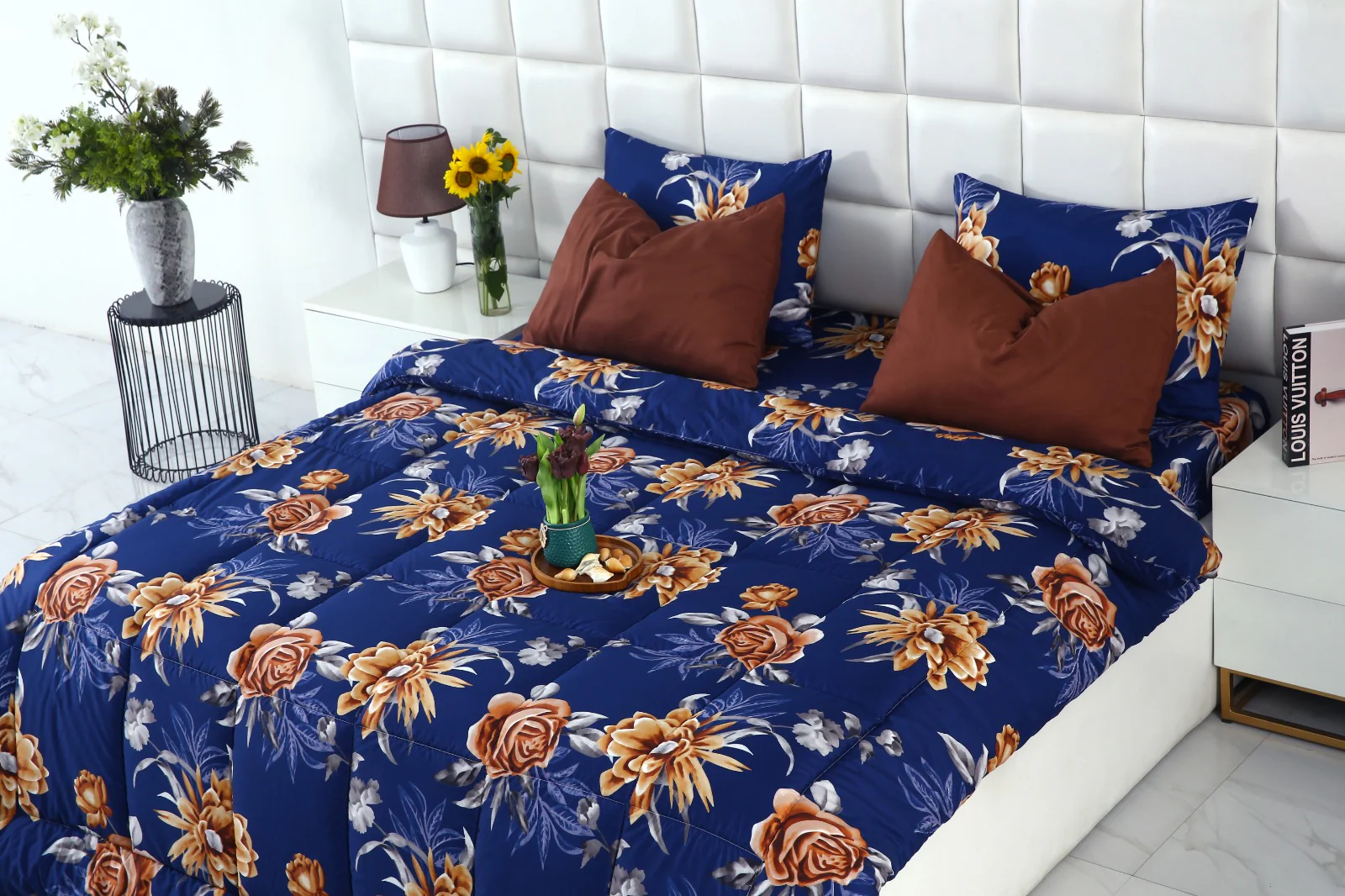 6 PCs Summer Comforter Set-Ethnic Flowers - Image 10