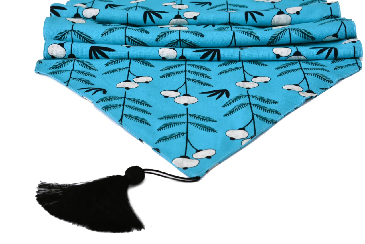 6 Seater Dining Table Runner Set(4617)- TRS09 turquoise - Image 5