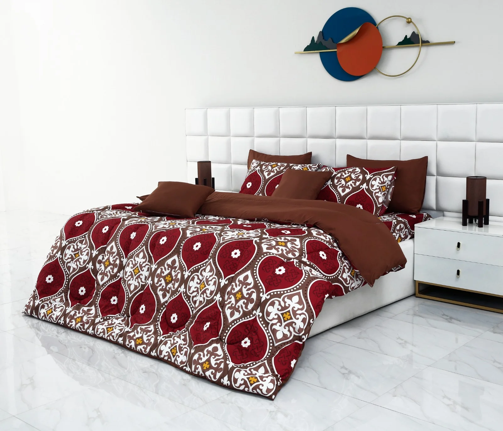 8 PCs Winter Comforter Set-Brown Crown - Image 9