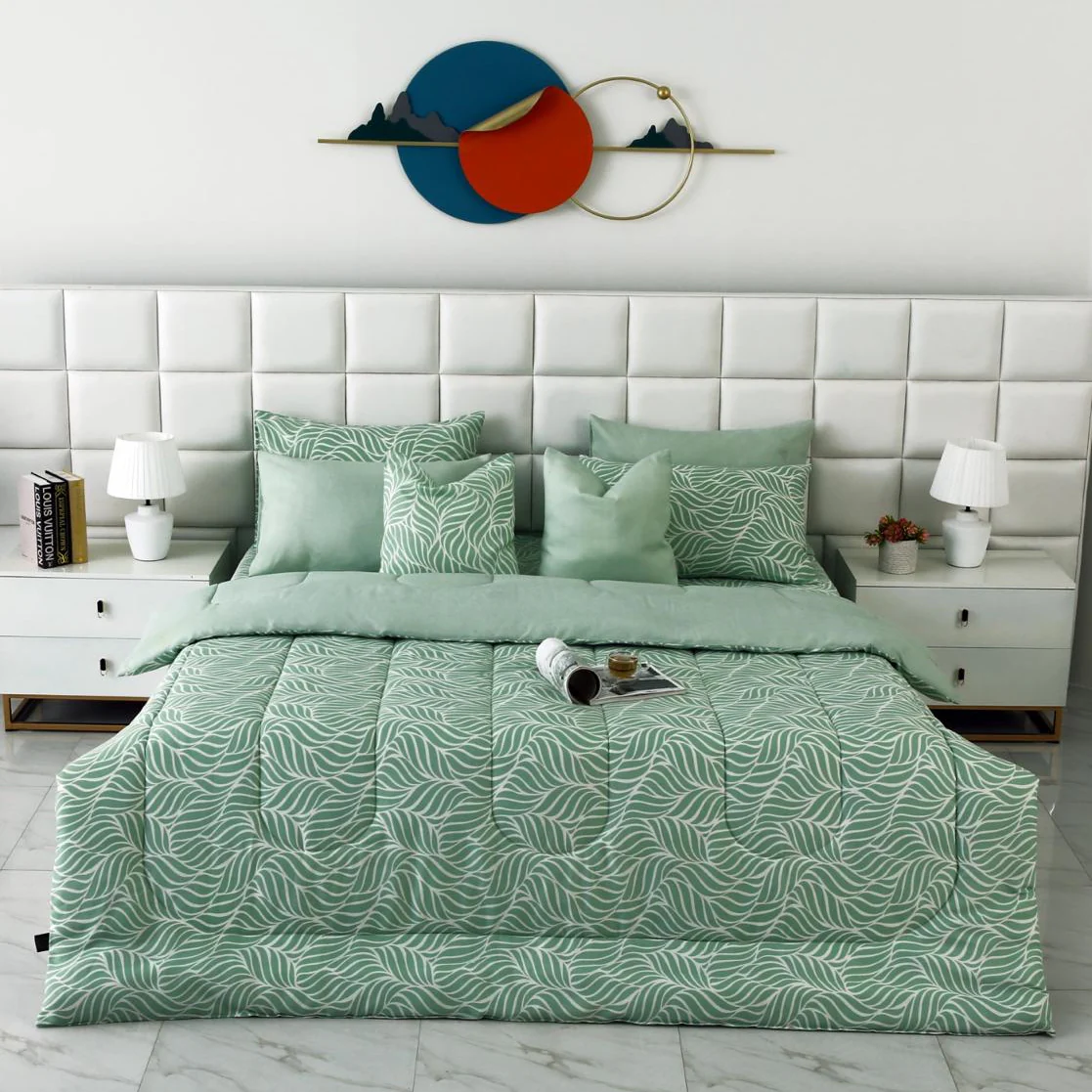 8 PCs Winter Razai Set-Leafy Spiral