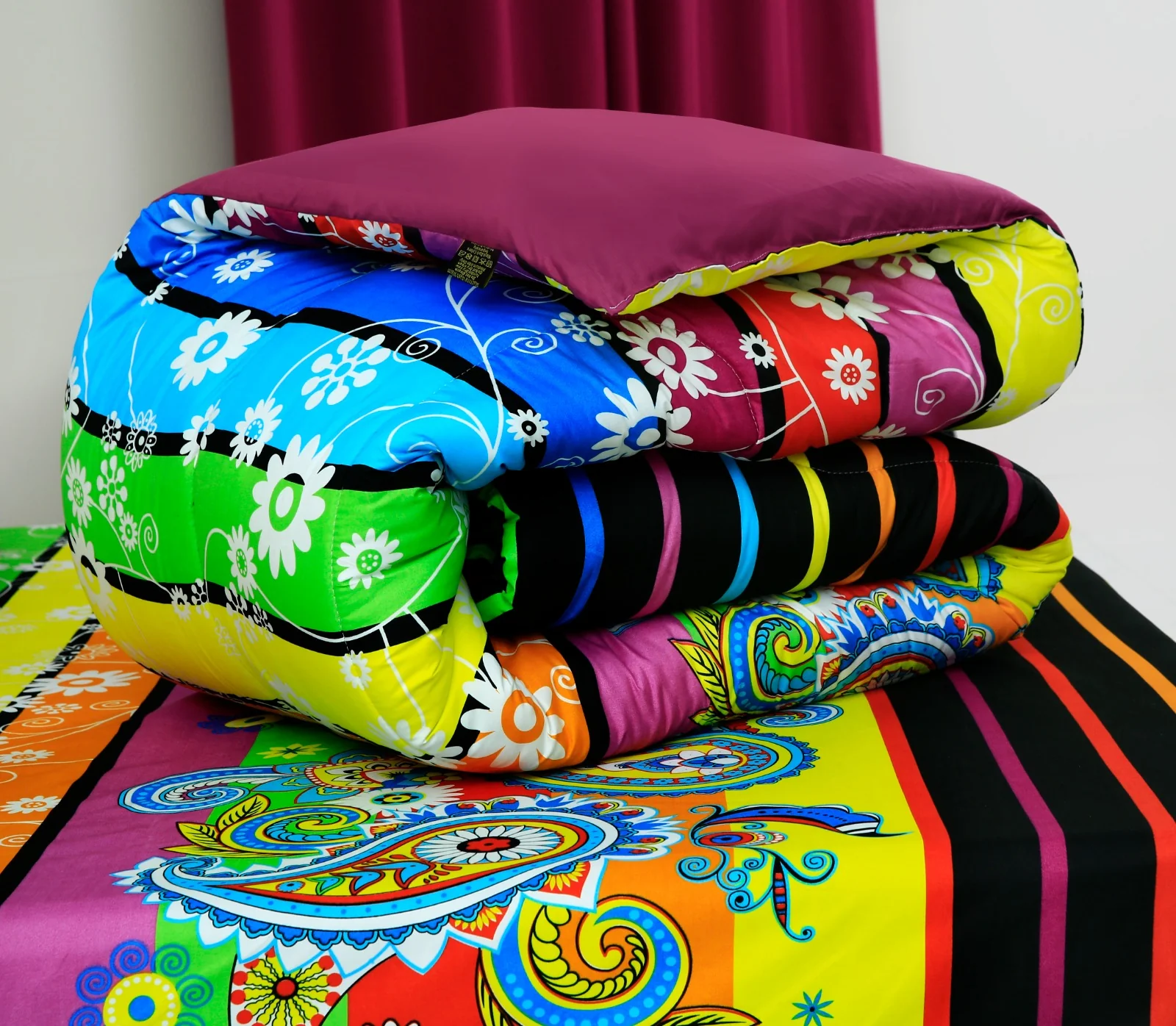 8 PCs Winter Comforter Set-Multi Flowers - Image 6