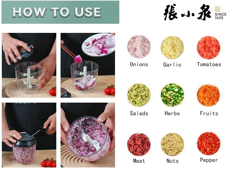 900ml 2 in 1 Manual Vegetable Chopper (SA2510-002) - Image 3