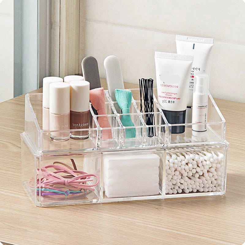 Acrylic 2 Drawer Makeup Organizer-(5362)Transparent - Image 5