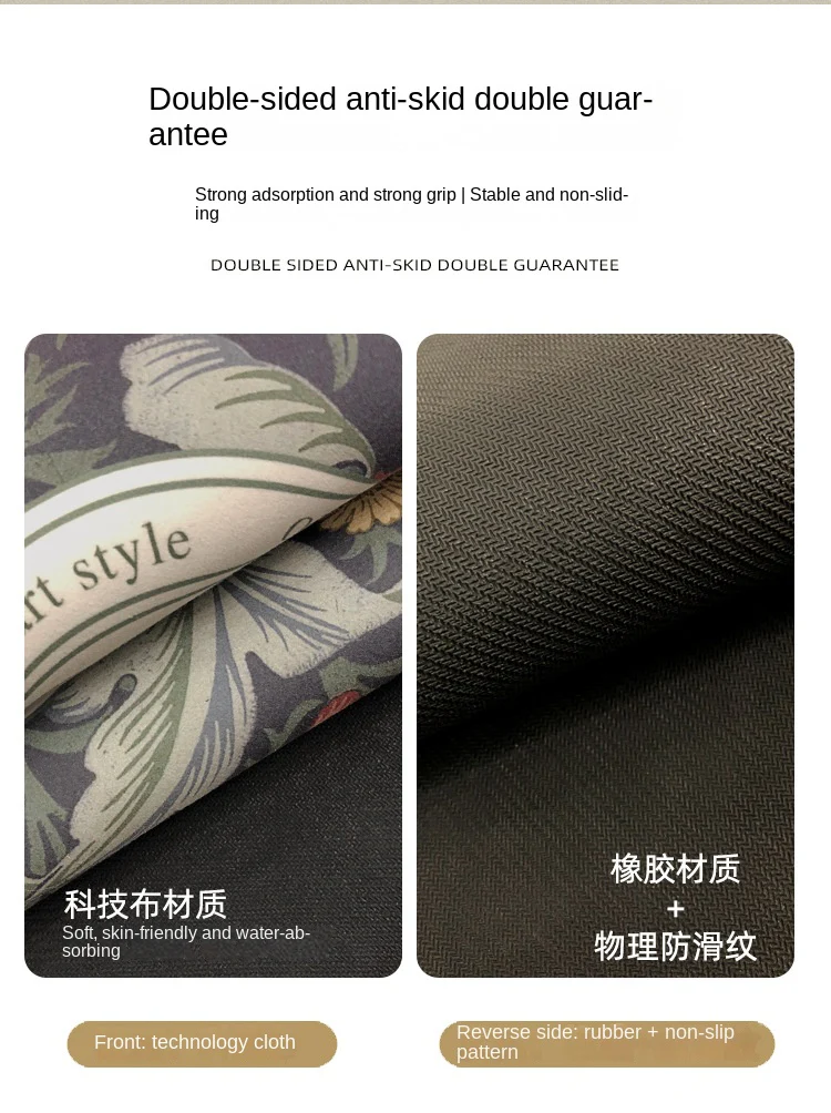 Anti Slip Dish Drying Mat-5758Black with Golden Border - Image 6