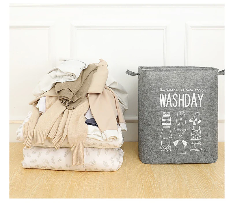 Eva Collapsible Laundry Basket Wash Day(1948)-Grey - Image 15
