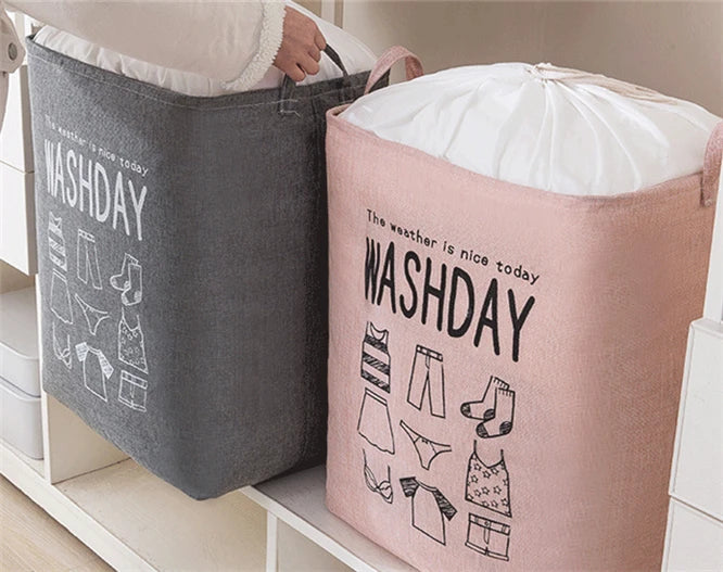 Eva Collapsible Laundry Basket Wash Day(1948)-Grey - Image 9