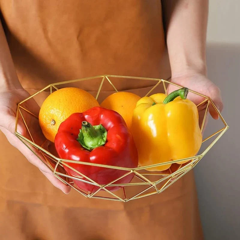 Creative Iron Fruit Basket-(5291) Golden - Image 3