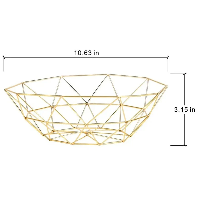 Creative Iron Fruit Basket-(5291) Golden - Image 5