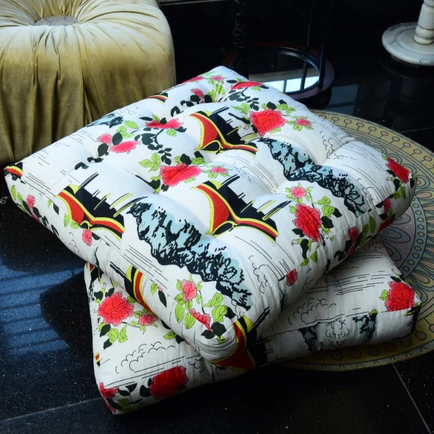 Digital Printed Square Floor Cushions-Angels Era - Image 3