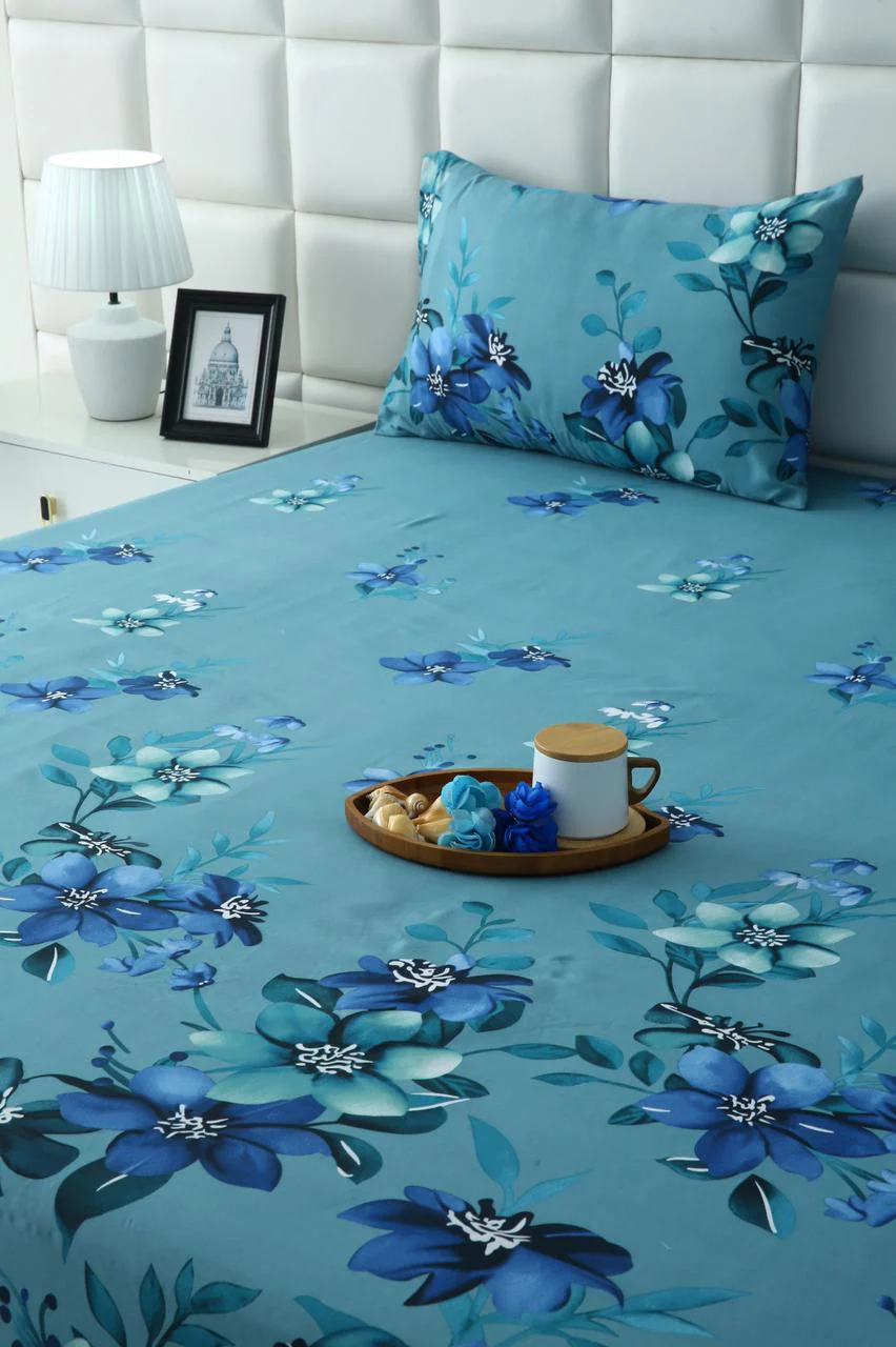 Fitted Bed Sheet-Azure Bloom - Image 4
