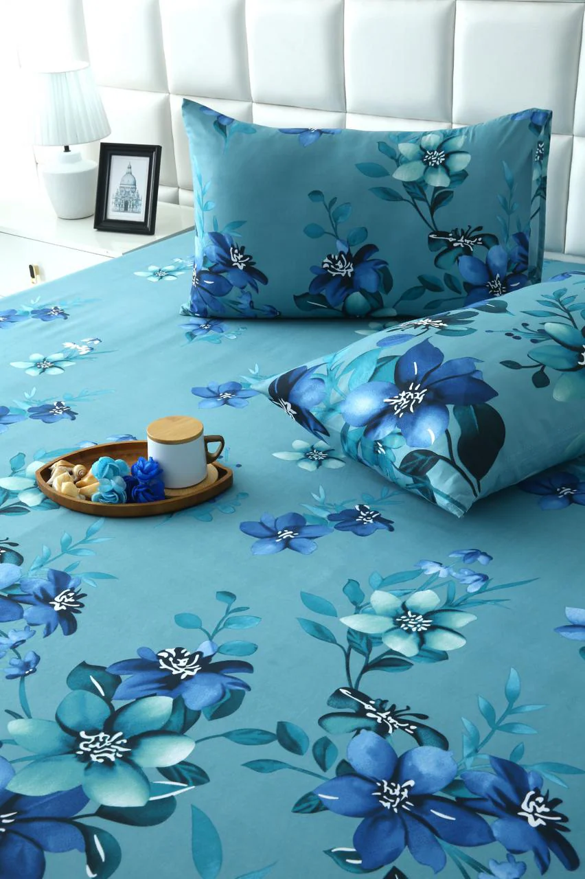 Fitted Bed Sheet-Azure Bloom - Image 5