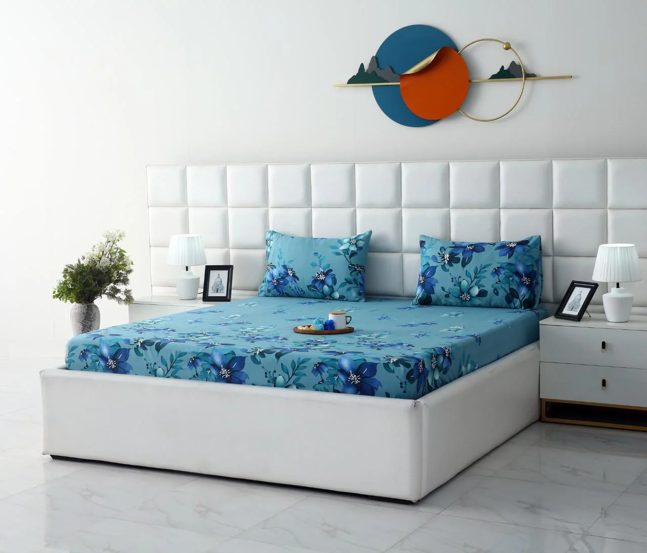 Fitted Bed Sheet-Azure Bloom - Image 7
