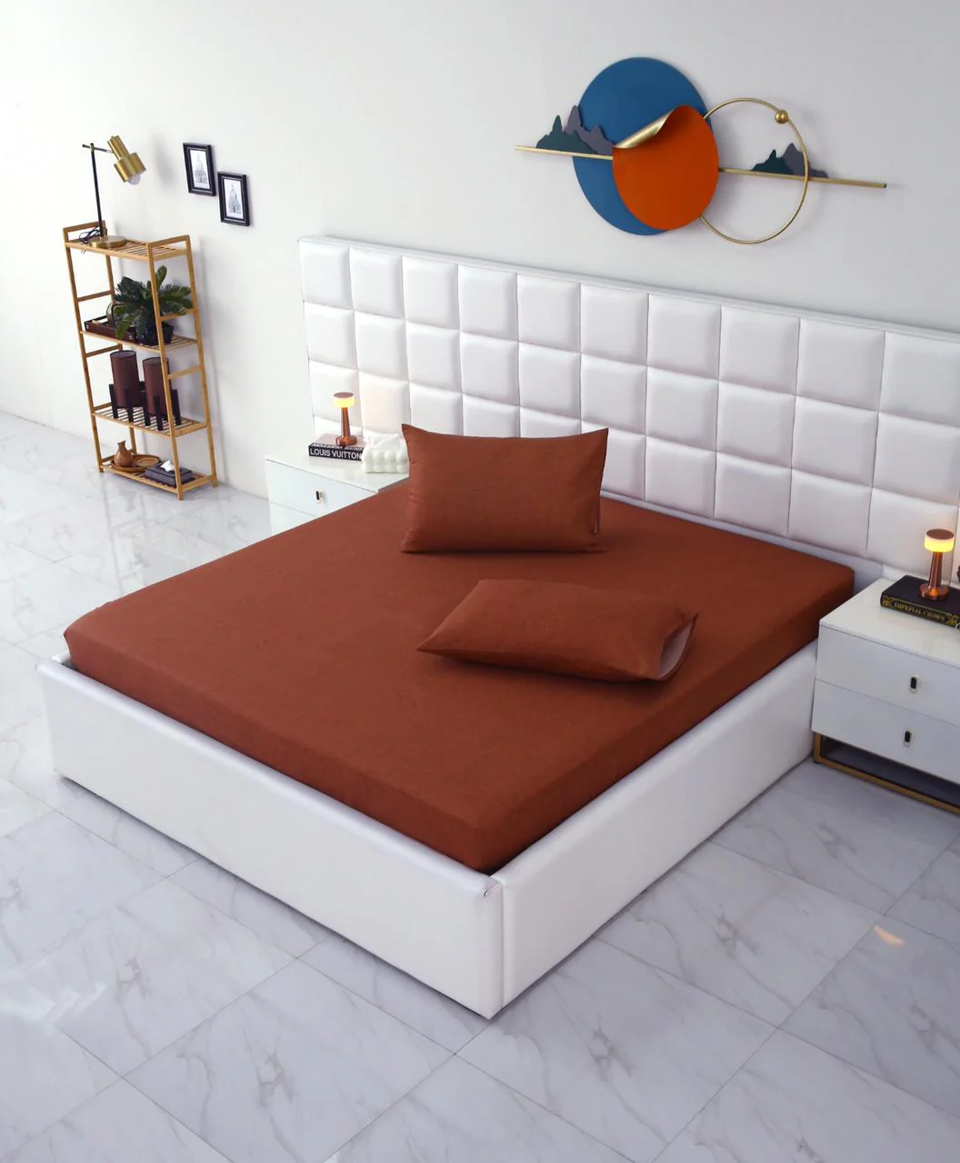 Fitted Bed Sheet-Brown Texture - Image 3