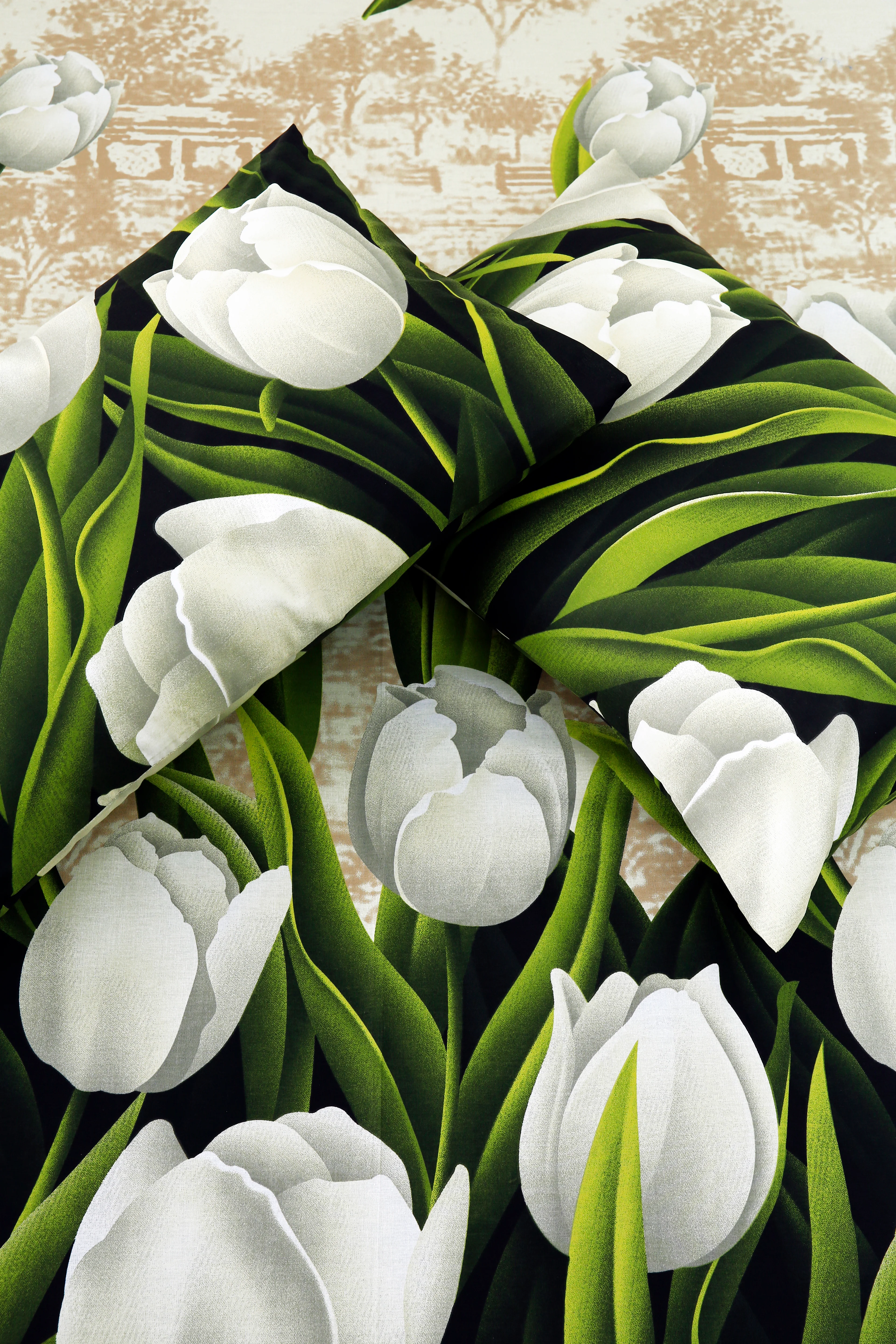 Fitted Bed Sheet-Green Tulip - Image 3