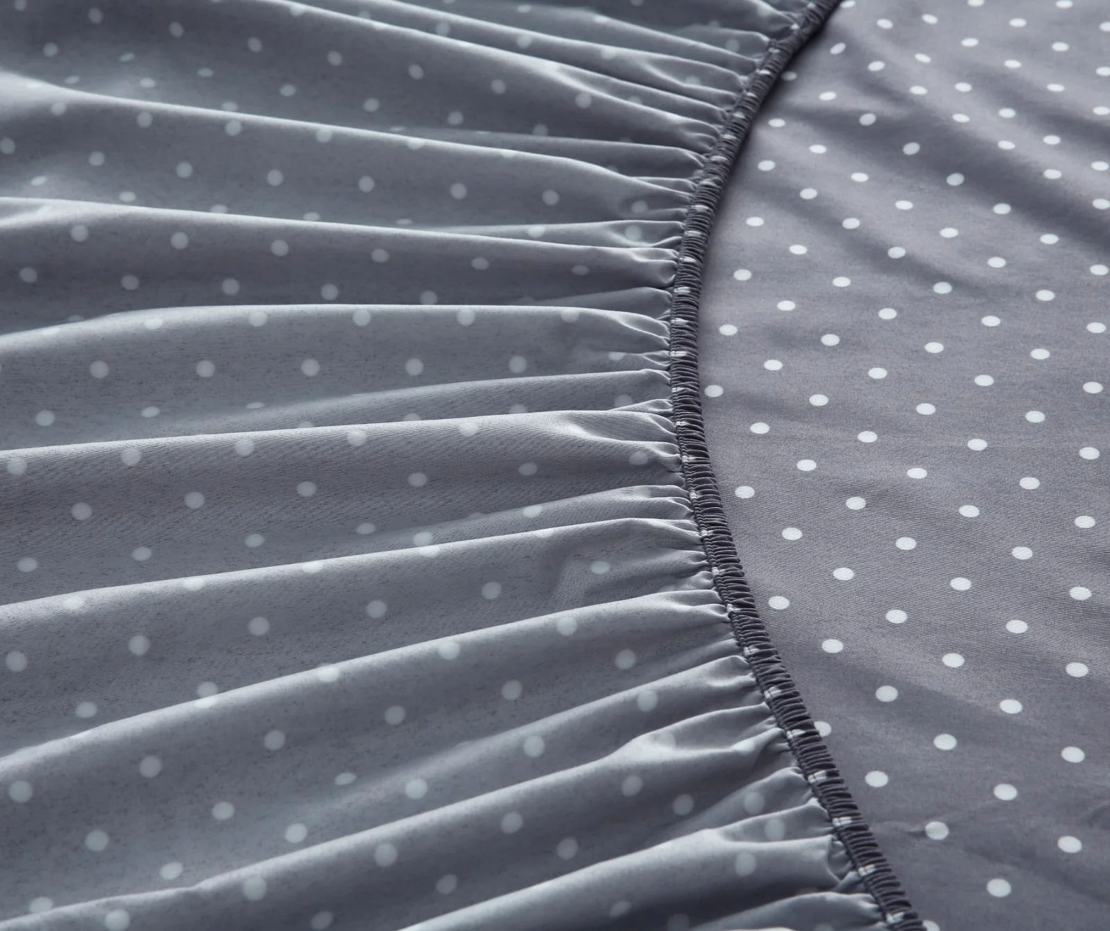 Fitted Bed Sheet-Grey Polka - Image 10