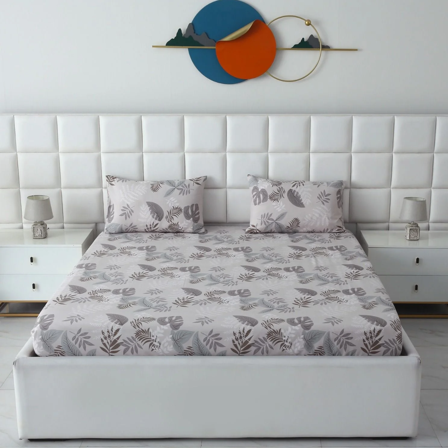 Fitted Bed Sheet-Leaf Style