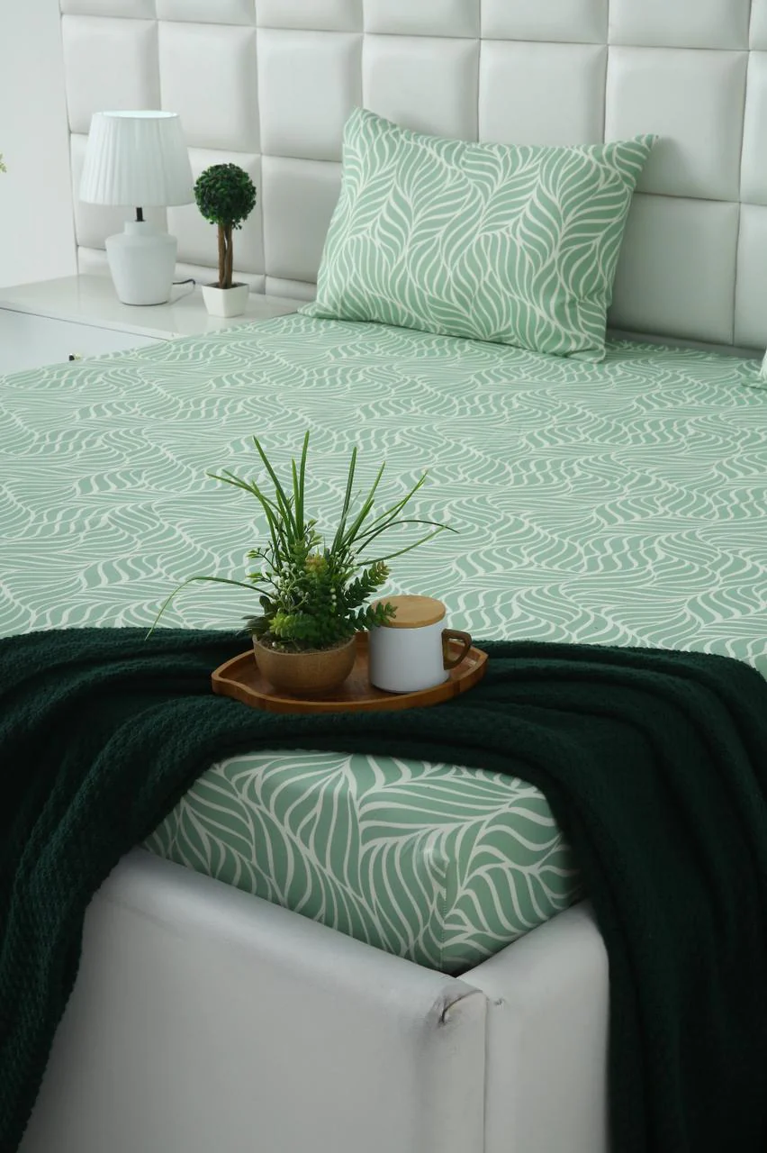 Fitted Bed Sheet-Leafy Spiral - Image 3