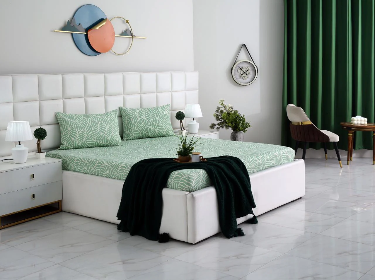 Fitted Bed Sheet-Leafy Spiral - Image 6