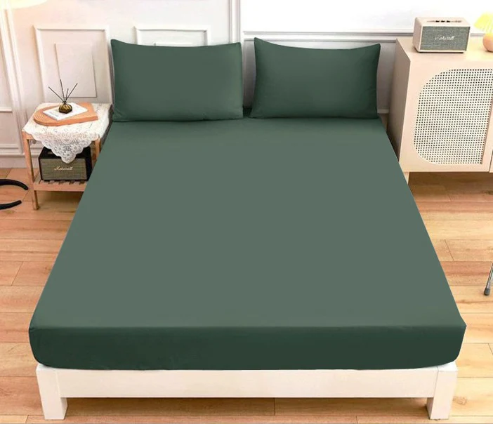 Fitted Bed Sheet-Dyed Olive
