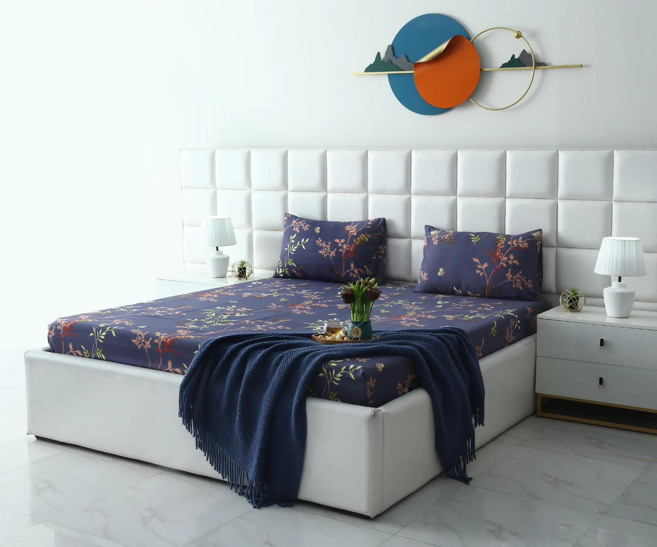 Fitted Bed Sheet-Retro Leaf - Image 3