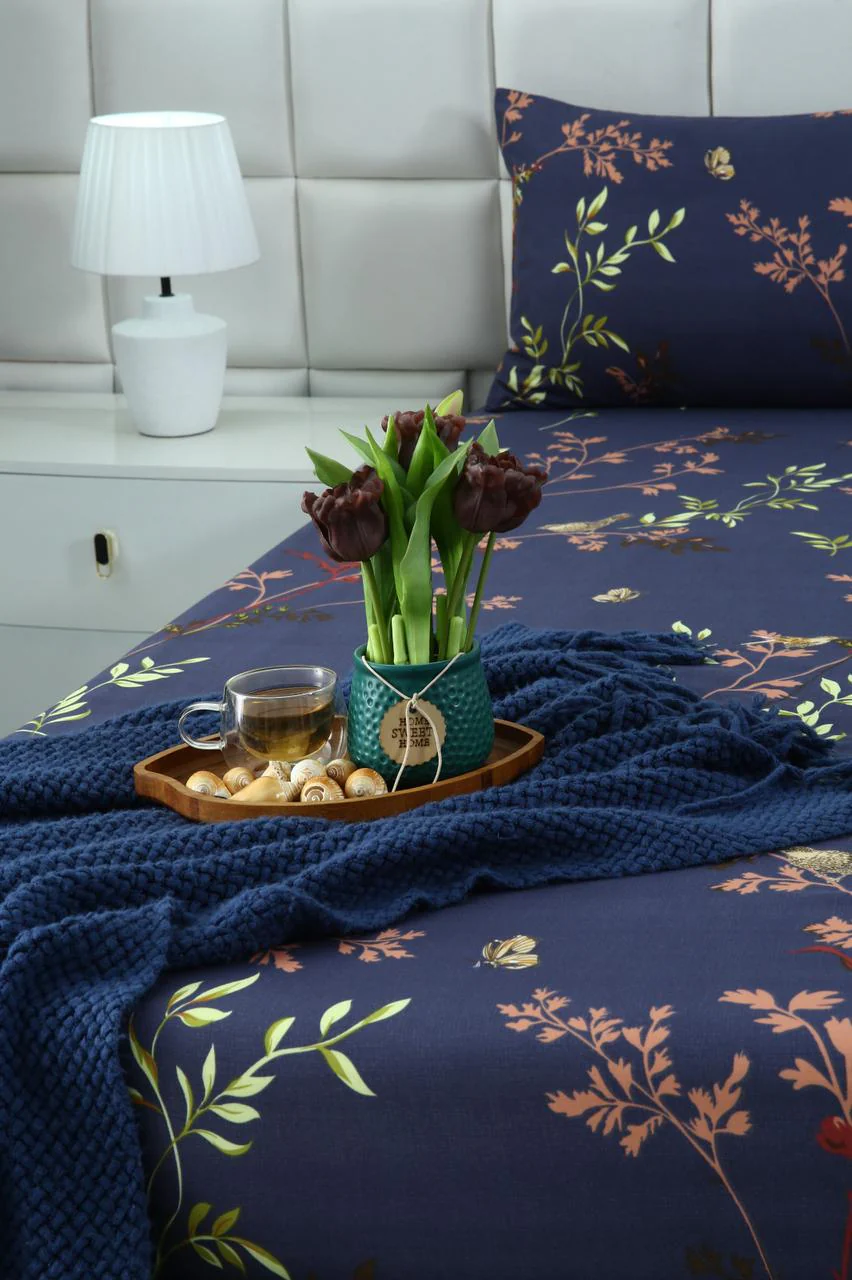 Fitted Bed Sheet-Retro Leaf - Image 5