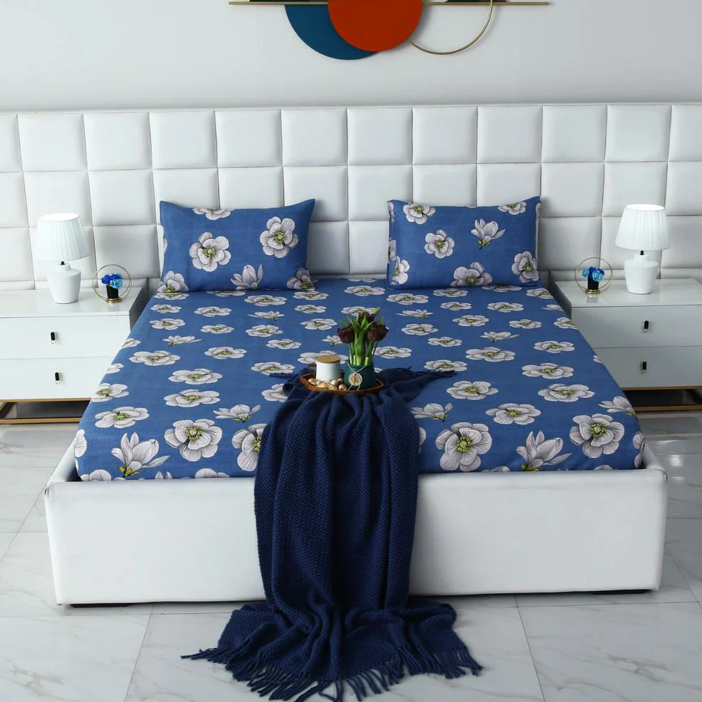 Fitted Bed Sheet-White Orchid