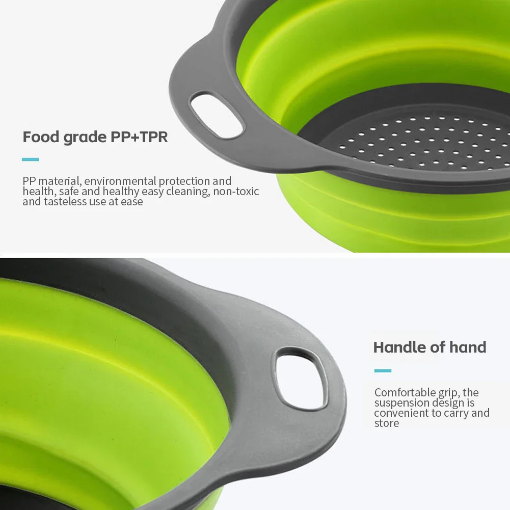 Collapsible Silicone Drain water bucket-Green(Large) - Image 29