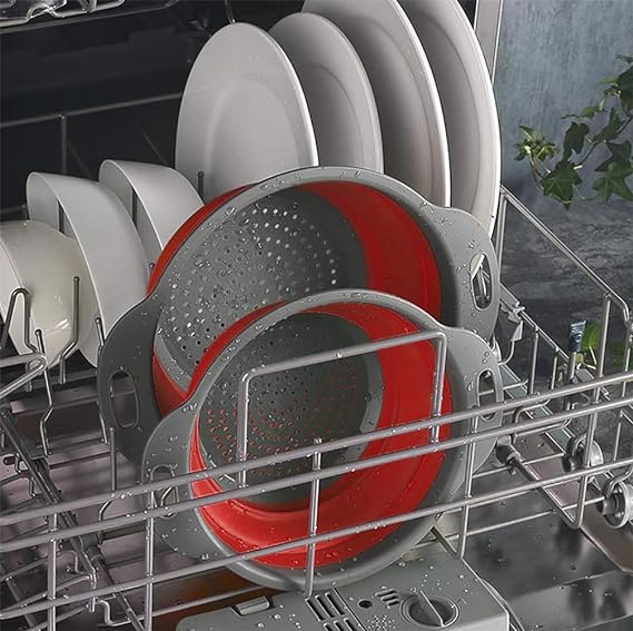 Collapsible Silicone Drain water bucket-Red(Large) - Image 7