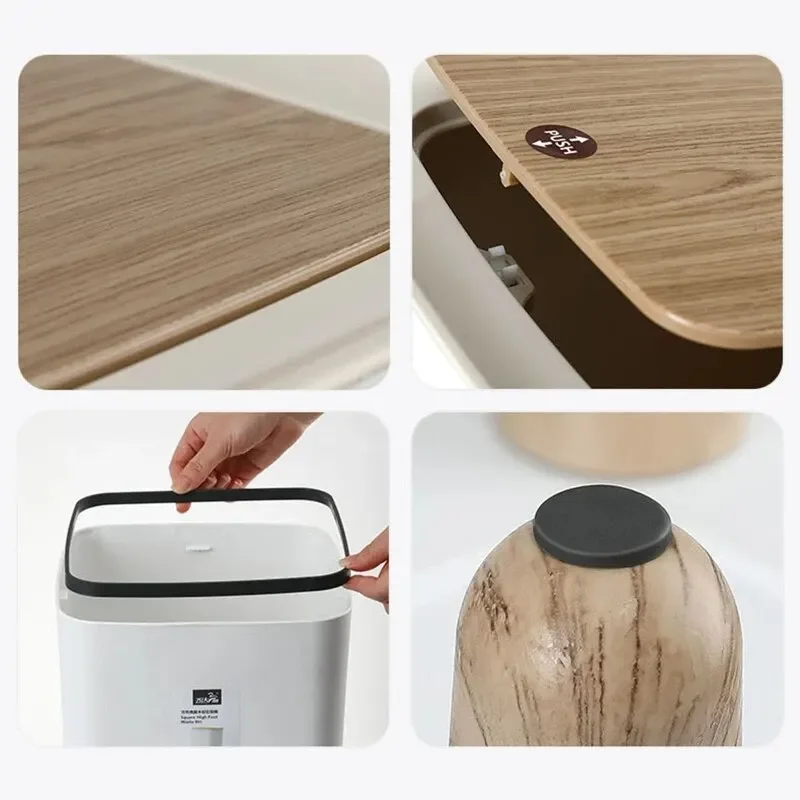 Indoor trash Bin With Wooden Feets-SA2408-108 - Image 17