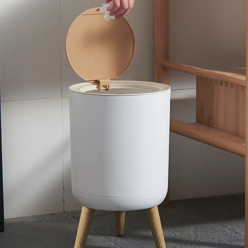 Indoor trash Bin With Wooden Feets-SA2408-108 - Image 4