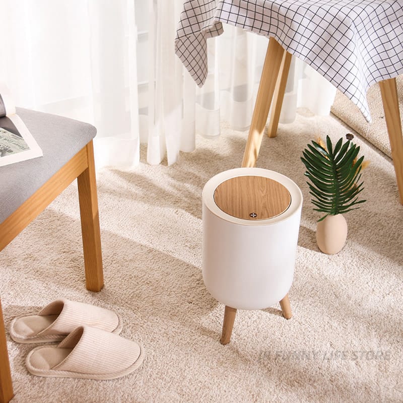 Indoor trash Bin With Wooden Feets-SA2408-108 - Image 6