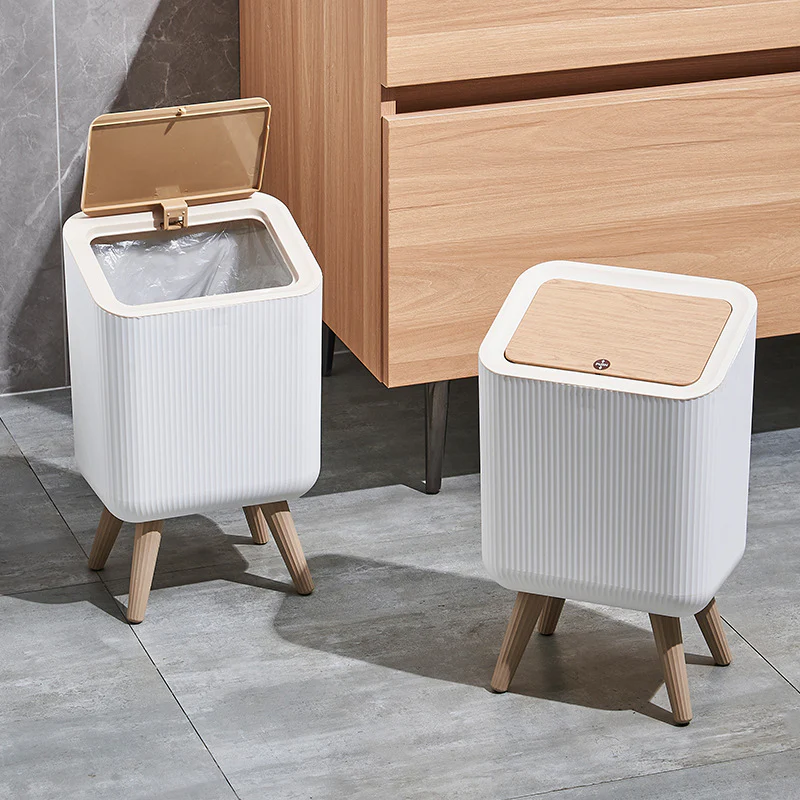Indoor trash Bin With Wooden Feets-SA2408-109 - Image 4
