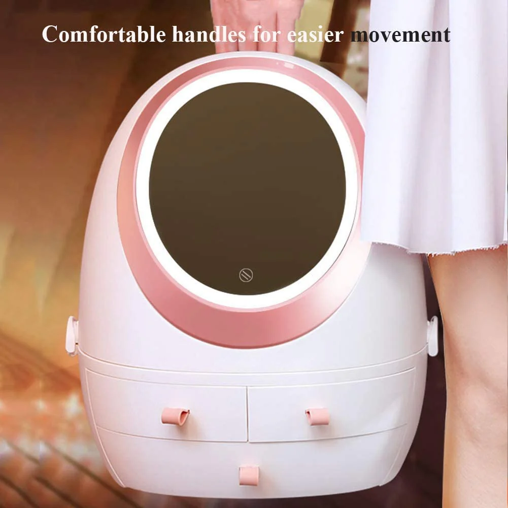 LED Mirror Curvy Cosmetics Storage Box - Image 5