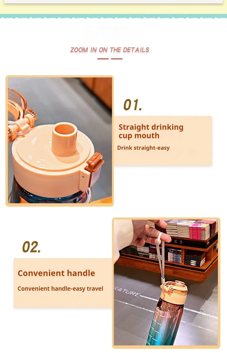 Motivational Water Bottle with Time Marker BPA Free-SA2408-165 - Image 14