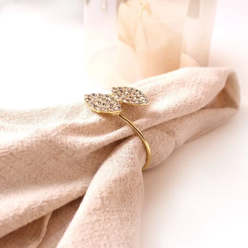 Napkin Holder Rings-Golden Dual Leaf - Image 7