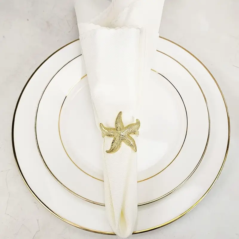 Napkin Holder Rings-StarFish(Gold) - Image 5