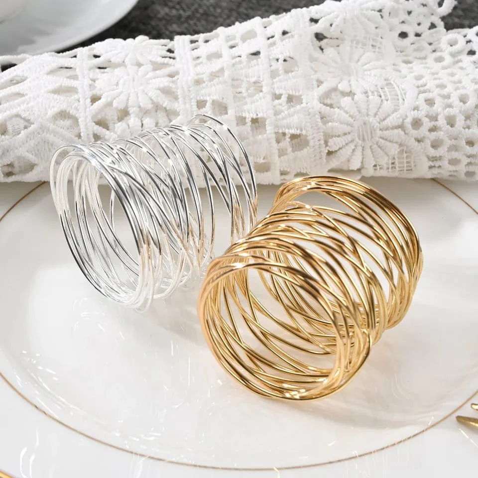 Napkin Holder Rings-Wire Mesh Silver - Image 3