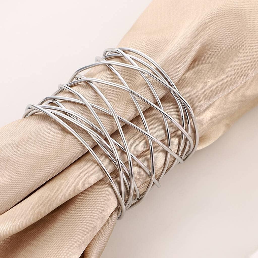 Napkin Holder Rings-Wire Mesh Silver - Image 5