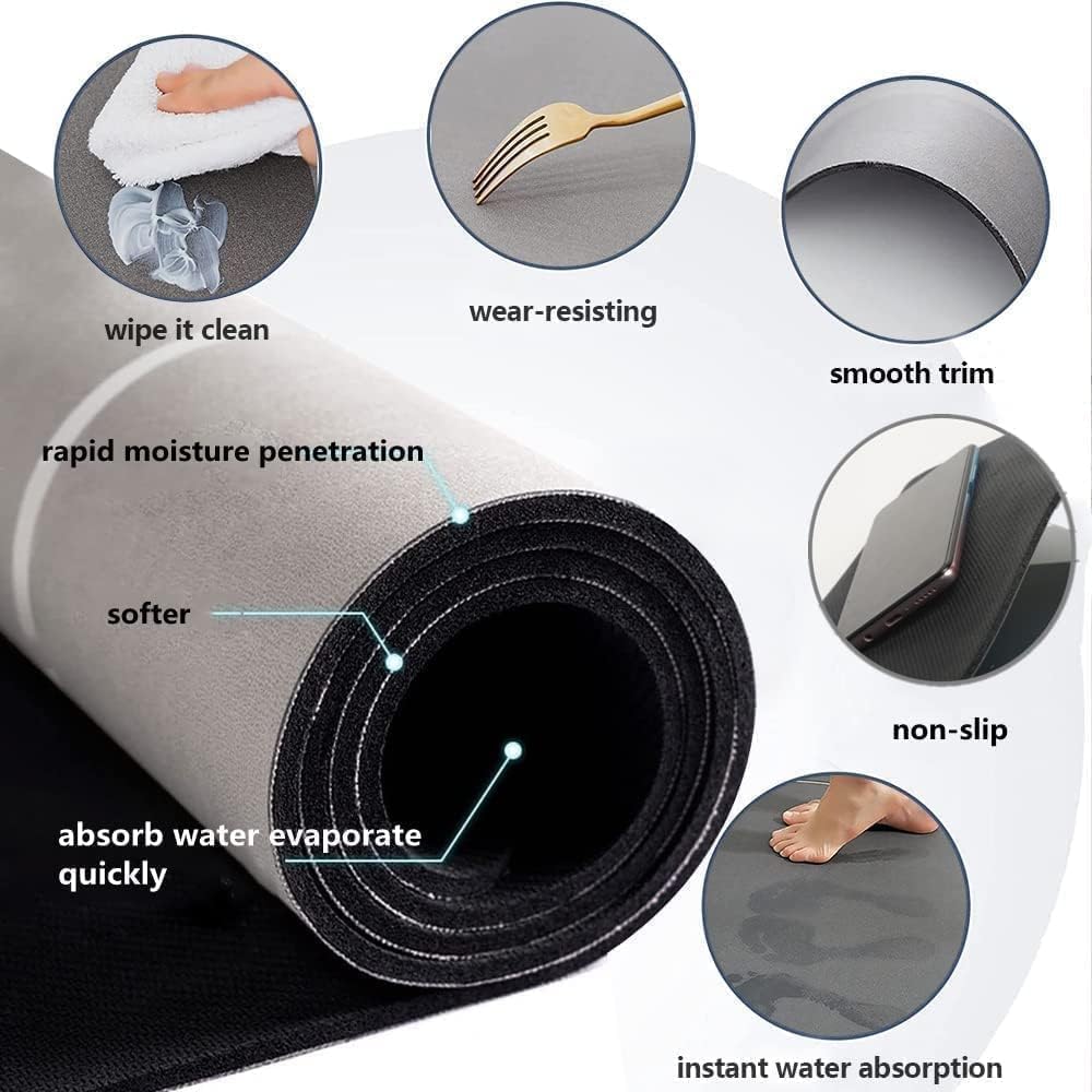 Non-Slip and Washable Rubber Kitchen Mat-14657(SA2553-12)Happiness - Image 3