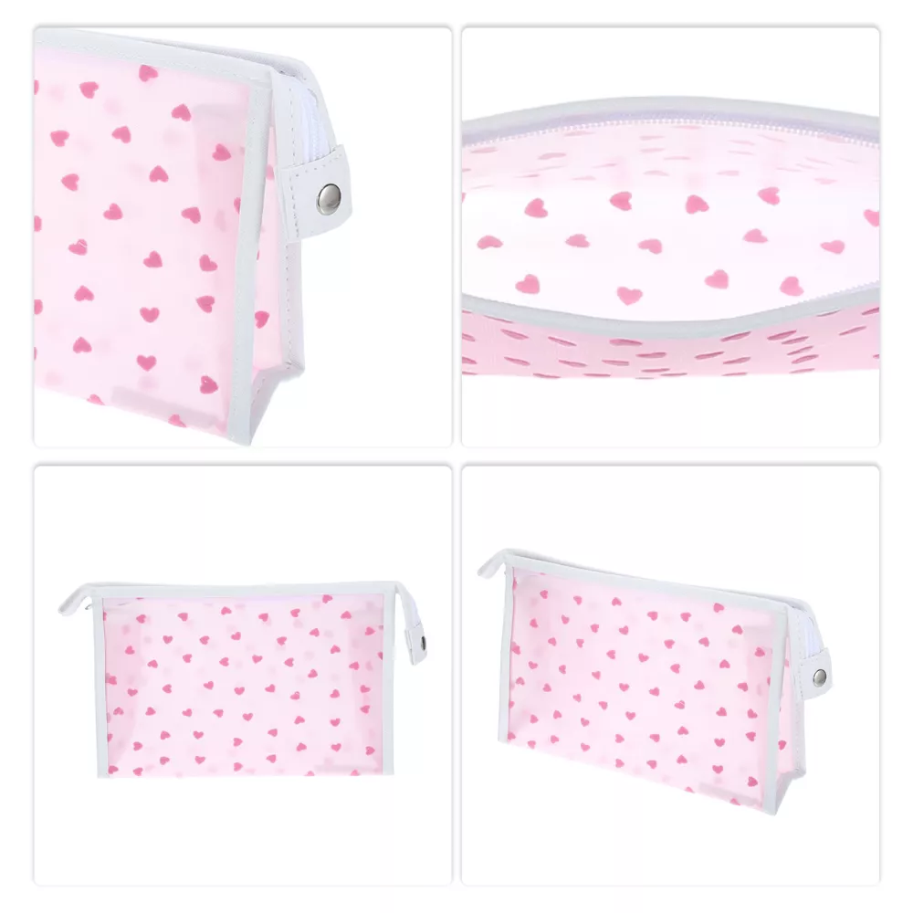 PU Waterproof Travel Cosmetic Bag Heart-SA2408-280(Lilac) - Image 3
