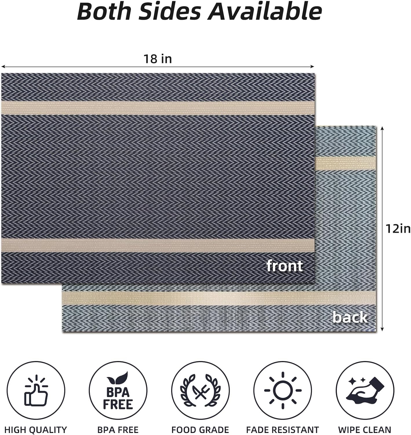 PVC Table Place Mats-Blue Weaves - Image 5