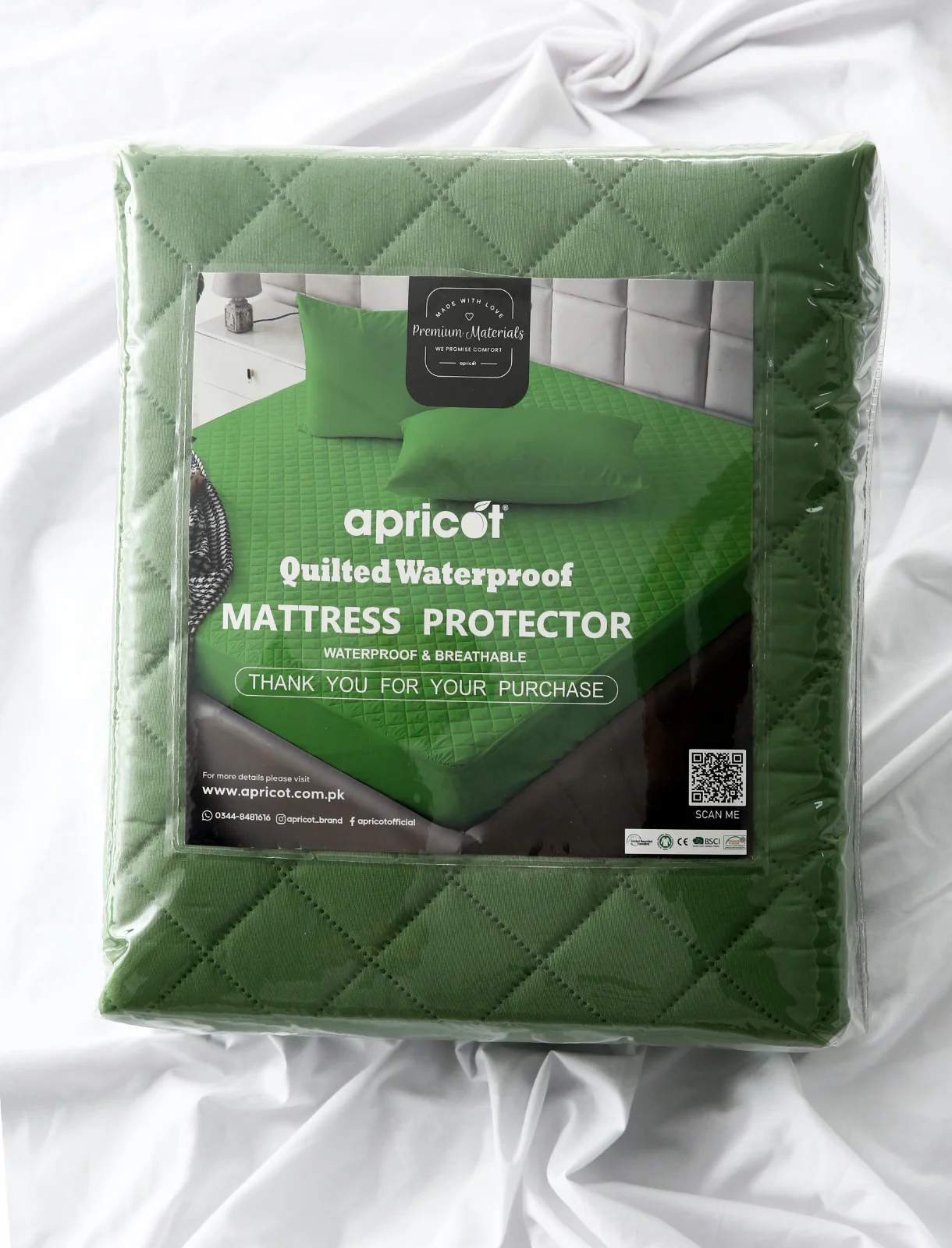Quilted Waterproof Mattress Protector-Green - Image 9