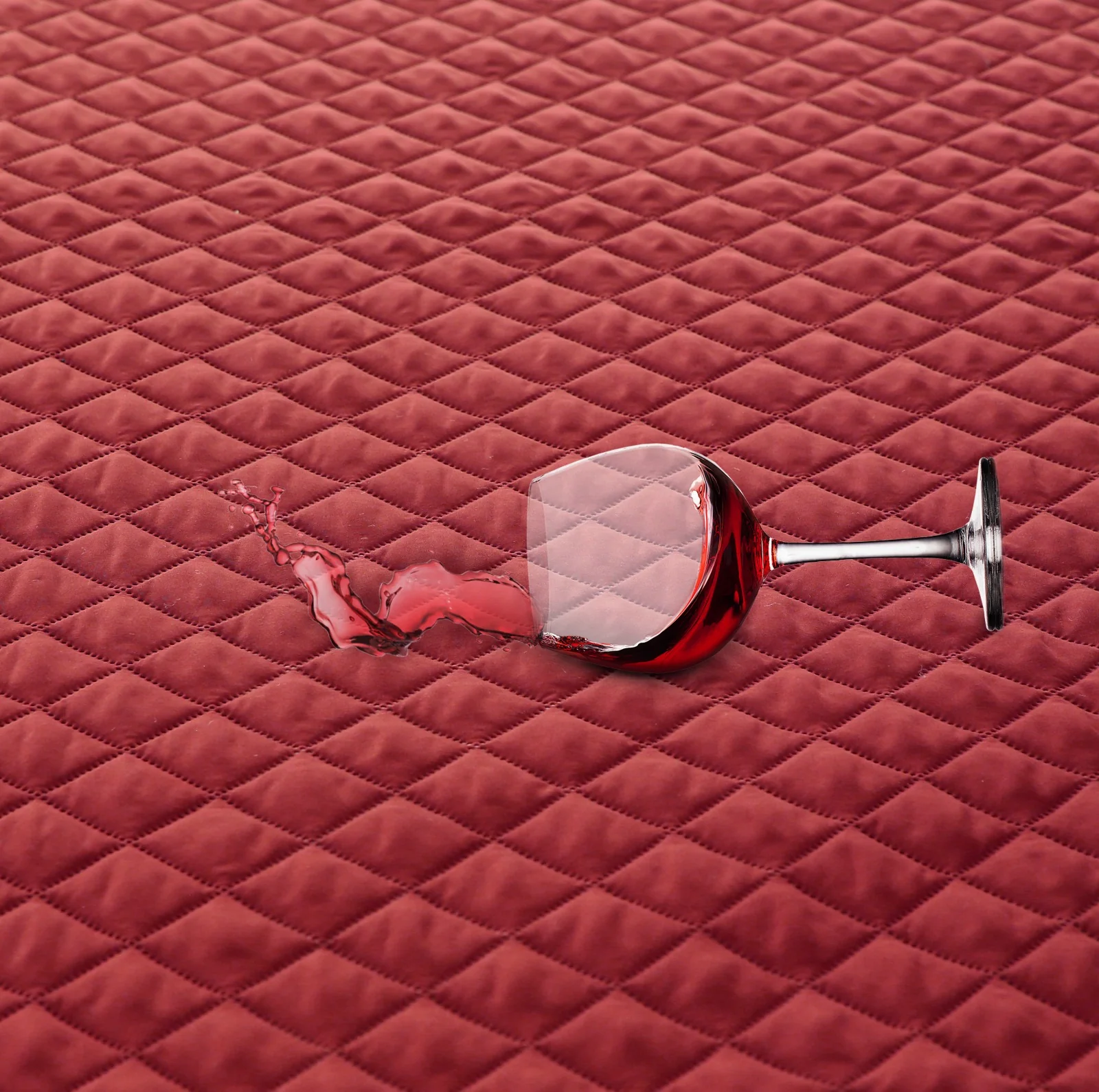 Quilted Waterproof Mattress Protector-Burgundy - Image 6