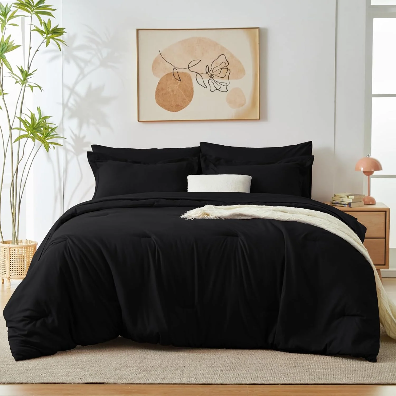 Solid Duvet Cover-Black