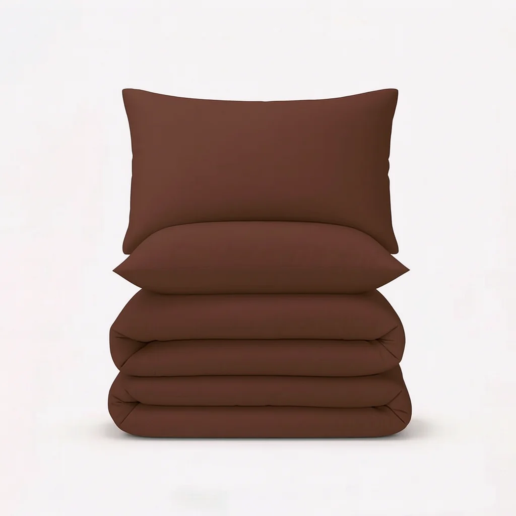 Solid Duvet Cover-Brown - Image 2